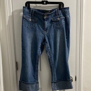 Forever Young Blue Denim Flare Crop Jeans